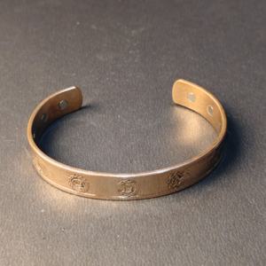 7 Chakra Symbols Engraved Copper Magnetic <b>Bracelet</b> - Holistic <b>Healing</b> Energy Yoga Bangle -Pure Copper Health Cuff for Meditation - Product Image 2