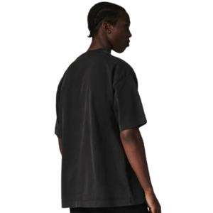 T-shirt vierge pour homme, super lourd, noir délavé, coupe oversize, manches courtes, col rond en coton, uni, vente en gros OEM - Product Image 6