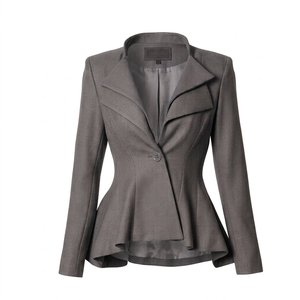 Blazer de costume professionnel pour femme, col en V, double boutonnage, tricoté uni, anti-plis, respirant et confortable - Product Image 4