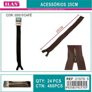 Cremallera Invisible Ilan Marrón 25cm Accesorio de Costura - Product Image 3