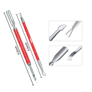 Empujador de cutículas de uñas de acero inoxidable multiusos con Mango antideslizante Removedor de piel muerta para uñas - Product Image 1