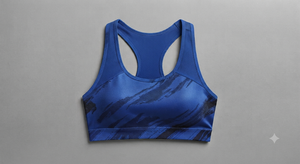 <b>Blue</b> Printed Front Logo Seamless Sports <b>Bra</b> Quick Dry Breathable Running Training Crop Top for Women Team Sportswear - Product Image 5