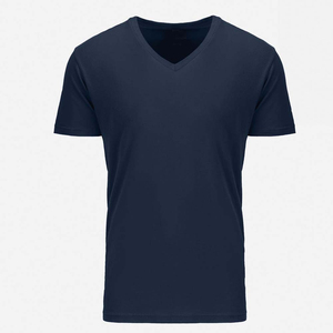 T-shirt col en V pour homme For Level Style, 100 % coton, personnalisable, grandes tailles, couleur unie, manches courtes, écologique - Product Image 5
