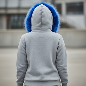 Wholesale Women Heavyweight <b>Sherpa</b> Faux Fur <b>Lined</b> Zipper-Up <b>Hoodie</b> Custom Logo Thick Fleece Embroidered Winter Warm Anti-Shrink - Product Image 5