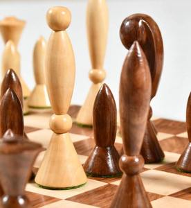 Pièces d'échecs de l'ère spatiale de 1958 reproduites, en sheesham et buis, design Arthur Elliott, roi de 4,25 pouces, au meilleur prix - Product Image 6