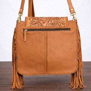 Bolso de Mano de Cuero Tallado a Mano con Flecos, Estilo Bohemio Gitano Vintage, Hecho a Mano, de Piel de Vaca, para Llevar al Hombro o Cruzado, Elegante - Product Image 5