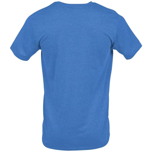 Camiseta de algodón para hombre, azul, manga corta, cuello redondo, corte regular, informal, tejido de punto, color liso, diseño sencillo - Product Image 6