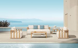 Juego de Sofás de Madera de Teca de Lujo para Exteriores, Muebles de Patio para Conversación, Proveedor de Indonesia, Juego de Salón de Jardín de Madera Maciza - Product Image 2