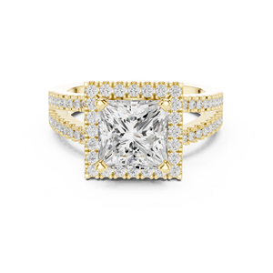 Aries Jewel Classic <b>Split</b> Shank Engagement Wedding Anniversary <b>Rings</b> 2 CT E VS Princess Cut Lab Grown Diamond 14K Solid Gold Rin - Product Image 1