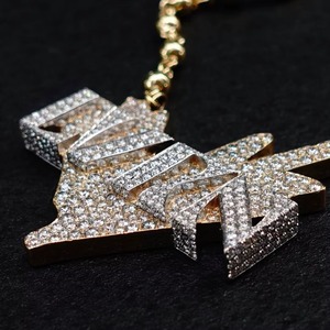 Iced Out Moissanite Letter Name Pendant Hip Hop Design 925 Silver 18K Gold Plated Rapper Bling Jewelry Every Wear Pendant - Product Image 3