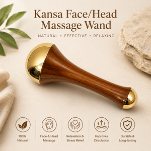 Rouleau de massage des pieds traditionnel en bois Bold Blossom Kansa avec extrémités en laiton polies, conçu pour la relaxation et le confort, vente en gros - Product Image 4
