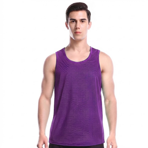 Wholesale Price New Arrivals Factory Price Breathable Plain Dyed <b>Men</b> Sports Mesh Sleeveless Mesh <b>Singlets</b> <b>for</b> <b>Men</b> - Product Image 4