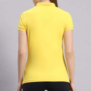 Camiseta de Manga Corta Amarilla para Mujer, 100% Algodón Jersey, Color Sólido, Informal, Transpirable, Ecológica, Corte Regular - Product Image 3