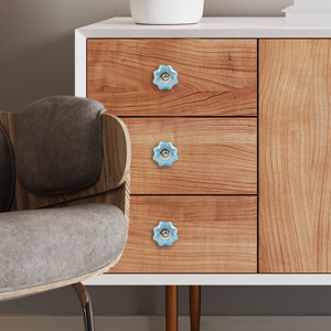 ลูกบิดเซรามิกสีฟ้าสีขาวลูกบิดประตูทำด้วยมือลูกบิดตู้ - Product Image 2