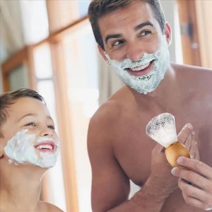 Juego de 3 brochas de afeitar para hombre, herramienta de limpieza facial y de barba para barbería, brocha de afeitar con mango de madera - Product Image 5