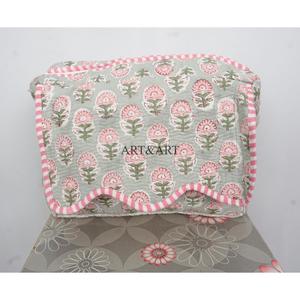 Bolsa de Cosméticos Acolchada de Algodón Vintage, Estampada a Mano, con Cierre, Bolsa de Aseo, Estuche de Maquillaje Hecho a Mano para Viaje, Regalos Elegantes, Bolsa Moderna - Product Image 4