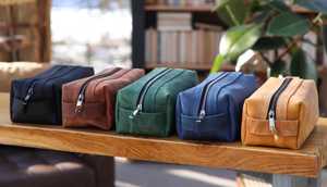 Mens Genuine Leather Toiletry Bag Vintage Dopp <b>Kit</b> Travel Wash Bag Large <b>Shaving</b> <b>Kit</b> Organizer Custom Factory TYG-0252 - Product Image 6