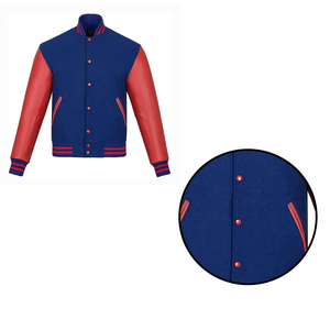 Custom Blue Red Cotton Filled Windproof Varsity <b>Jacket</b> Men College Uniform Streetwear Outerwear OEM ODM Wholesale - Product Image 3