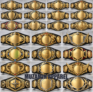 Custom Championship <b>Belt</b> Gold Metal Plates Red Gemstones Leather Strap Personalized Logo Wrestling Boxing Award <b>Belt</b> Manufacture - Product Image 6