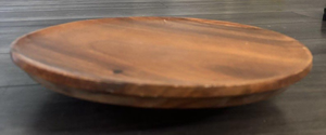 Bandeja giratoria redonda vintage de madera Lazy Susan de 14 pulgadas, decoración rústica para cocina de Blossom Craft India - Product Image 2