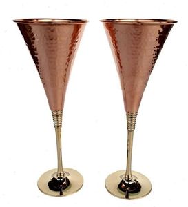 Verre à vin en cuivre martelé de haute qualité pour bière, whisky, bar, restaurant, cadeau, verre à vin en cuivre poli brillant, décoration - Product Image 1