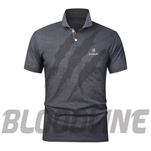 Polo à manches courtes pour homme Bloodline, couleur unie, tricoté, séchage rapide, coupe décontractée, marron - Product Image 6