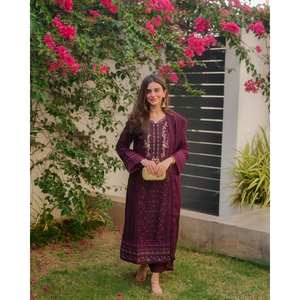 Hermoso conjunto de traje de fiesta para mujer con parte superior inferior Dupatta - Product Image 3