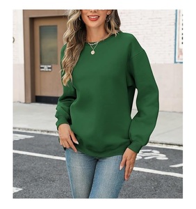 Nouvel Arrivage – Sweat-shirt en Coton Confortable et Décontracté pour Femme, Col Rond, Manches Longues, Épaules Tombantes, Couleur Unie, de Luxe, Origine Bangladesh - Product Image 2