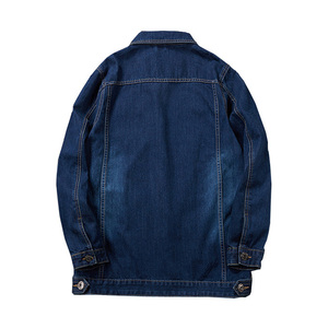 Veste en jean classique pour homme, couleur unie, col rabattu, coupe classique, coton lavé, décontractée, respirante, logo sur le devant, printemps - Product Image 3