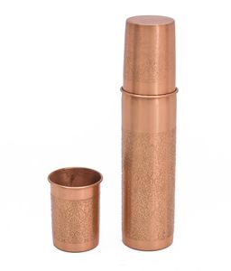 Botella de Agua de Cobre Grabado de 1000ml Premium para Oficina y Gimnasio, Protección Avanzada Contra Fugas, Botella de Cobre Puro sin Costuras para la Salud - Product Image 4
