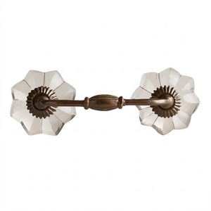 Luxury <b>Crystal</b> Flower Brass Drawer Handle Decorative Cabinet Pull Premium Furniture Hardware for Wardrobes Drawers and Dressers - Product Image 1