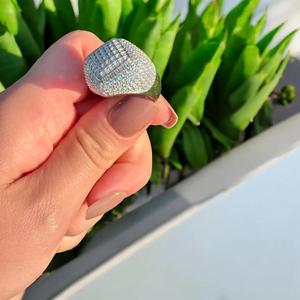 Anillos de Plata de Ley 925 con Baño de Platino y Moissanita, Estilo Hip Hop, Engaste Pavé, Joyería Unisex para Hombre, Regalo de Aniversario - Product Image 3