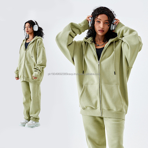 Nuevo diseñador unisex drop shoulder fleece zipper HOODIE 100% algodón zip up heavyweight Custom puff impresión oversize hombres HOODIE - Product Image 2