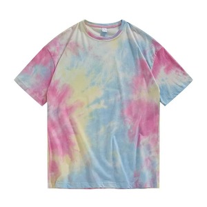 Camiseta de algodón personalizada con efecto Tie-Dye OEM, camiseta Tie-Dye de verano de cuello redondo extragrande y peso pesado para hombre, proveedor de ropa urbana - Product Image 1