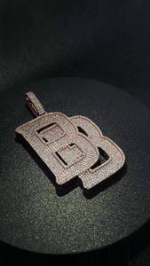 Custom Iced Out VVS Moissanite Letter Pendant 925 Silver Rose Gold Plated Logo Charm for Party Jewelry - Product Image 3