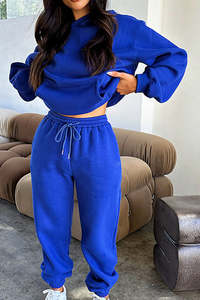 Pantalones de chándal anchos de algodón personalizados al por mayor para mujer, estilo urbano, holgados, lisos, para pijamas - Product Image 5