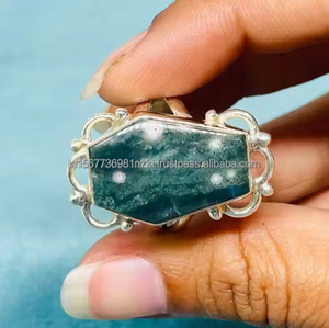 Anillo hecho a mano de plata 925 de alta calidad Green Ocean Jasper Anillo de regalo para mujer para aniversarios y fiestas - Product Image 2