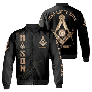 Unisex High Quality Custom Made 2026 Bomber Jacket Custom Name <b>Temple</b> Shriners Ancient Freemason Noble Waterproof Zipper S-5XL - Product Image 4