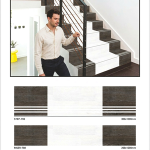 Vistaar Finition mate Marchepied antidérapant 120x30cm Riser 120x20cm Carreaux d'escalier en porcelaine de granit 11mm - Product Image 1