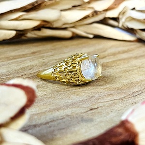 Trendy New Moonstone <b>Rings</b> Boho Brass Jewelry For Women 18k <b>Gold</b> Plated Dainty Chevron Wave Crown <b>Ring</b> For [Wholesale/OEM/ODM] - Product Image 1