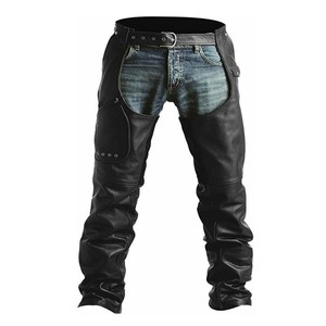 Pantalon en cuir de vachette pour homme et femme, avec logo OEM, bandes latérales, tendance, haute qualité, pour adulte. - Product Image 5