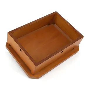 Caja de almacenamiento de caja de madera natural hecha a mano personalizada para la venta láser y caja de artesanías de madera de corte