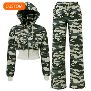 Conjunto de Sudadera con Capucha y Pantalones Deportivos de Pierna Recta, Ligeros, 100% Algodón, Estampado Completo, para Mujer, Traje Deportivo de Invierno - Product Image 2