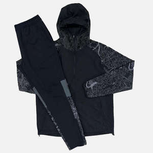 Custom Men's Casual <b>Reflective</b> Windbreaker Tracksuit Set 2-Piece Lightweight Waterproof Quick Dry Sports Jogging Suit Hooded - Product Image 1