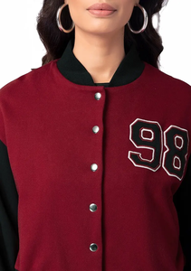Chaqueta Varsity de Béisbol Formal para Hombre, Personalizada, de Alta Calidad, para Otoño, con Cuello Alto, Capucha, Corte Ajustado, Transpirable y Ecológica, de Forro Polar - Product Image 3