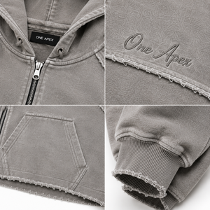 เสื้อฮู้ดครอปโอเวอร์ไซส์สำหรับผู้หญิง ONE APEX ผ้าฝ้ายฟลีซเนื้อหนาพรีเมียม ระบายอากาศได้ดี ซับในอย่างดี ล้างสีแบบแอซิดวอช เหมาะสำหรับใส่ในฤดูหนาว สไตล์สตรีทแวร์ - Product Image 6