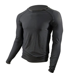 T-shirt de compression pour homme à manches régulières, tricoté, respirant, pour le fitness printanier, entraînement en salle de sport, séchage rapide, haute qualité, course à pied et jogging - Product Image 3