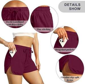 Shorts Deportivos para Mujer, Cintura Elástica Media, Tejido de Poliéster Transpirable, Corte Regular, Color Sólido, Tipo Falda Corta - Product Image 6