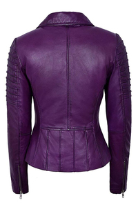 Chaqueta de Cuero para Mujer, Abrigo de Cuero Premium con Forro Suave, Prenda Exterior Moderna para Invierno, Corte Ajustado, Bolsillos con Cierre, Estilo Elegante - Product Image 2
