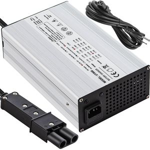 Caricabatterie Elettrico per Golf Cart 18A 36V, Caricabatterie LED per Club Car con Spina Angolata e Alloggiamento in Alluminio - Product Image 1